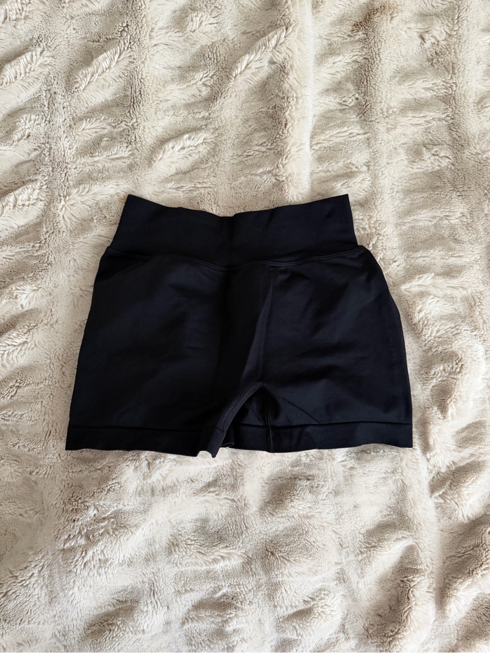 Women's High-Waist Black Active Shorts - Picture 1 of 5